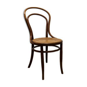 chaise  bistrot bois courbé 1900 cannage