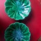 Fruit bowl / compote dish in green earthenware