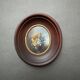 Miniature hand painted by Rolu bouquet of flowers mid 20th century wooden frame