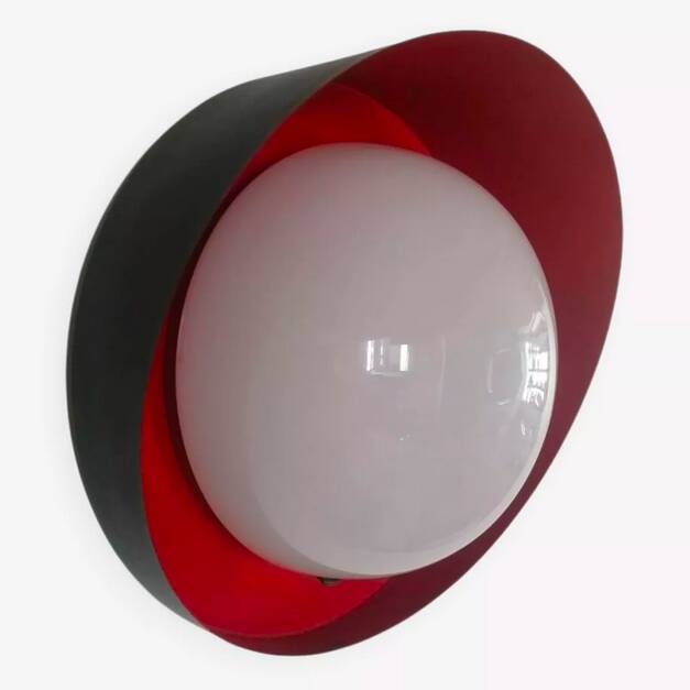 vintage glass globe metal wall light