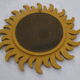 Old mirror sun domed golden wood "witch's eye"