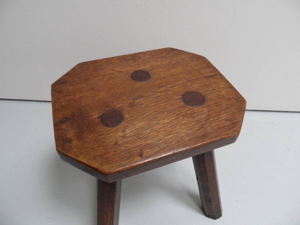 Antique oak milk stool