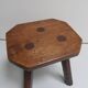Antique oak milk stool