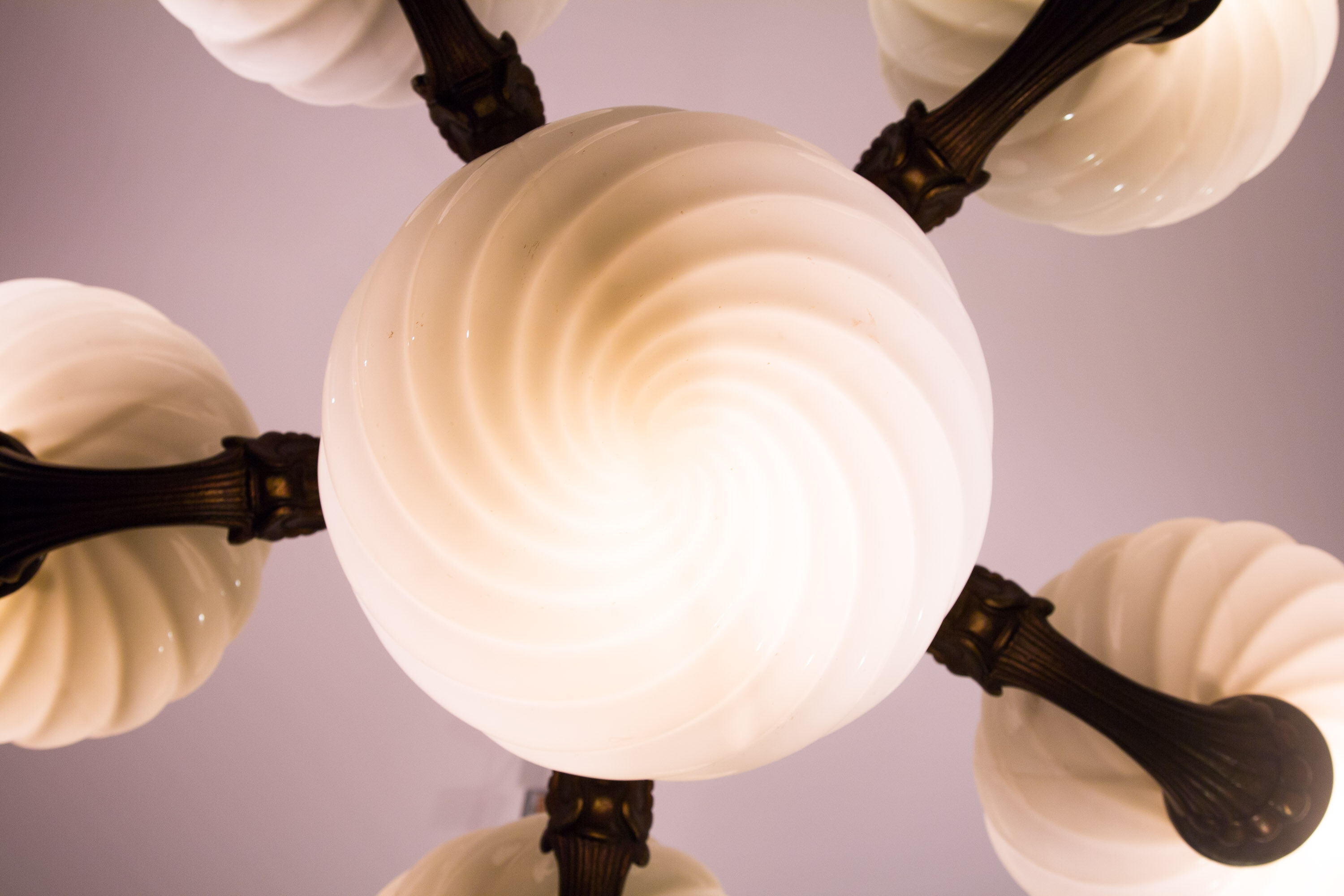 Antique center bowl chandelier