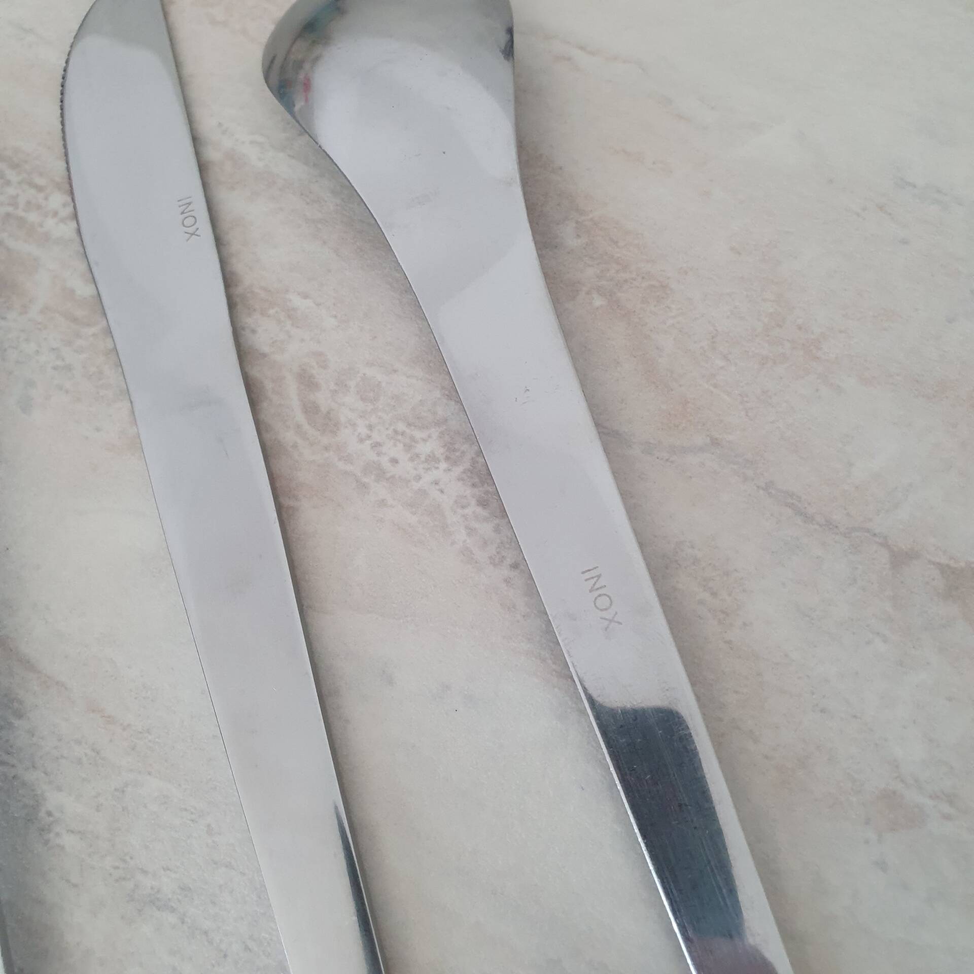 Set of 3 stainless steel cutlery Space Age