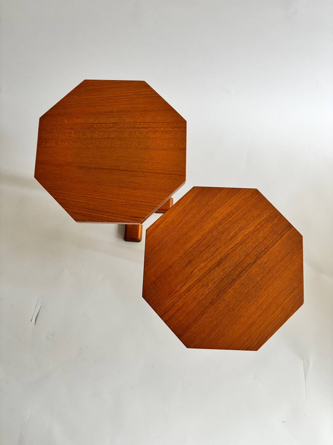 Graphic wooden stool pairs