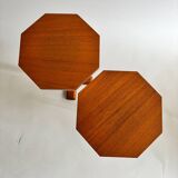 Graphic wooden stool pairs