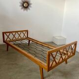 Old French design bed from the 50s daybed with vintage compass feet
