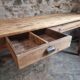 Antique French farmhouse dining table 225 cm – oak and poplar – rustic country table from around 1900