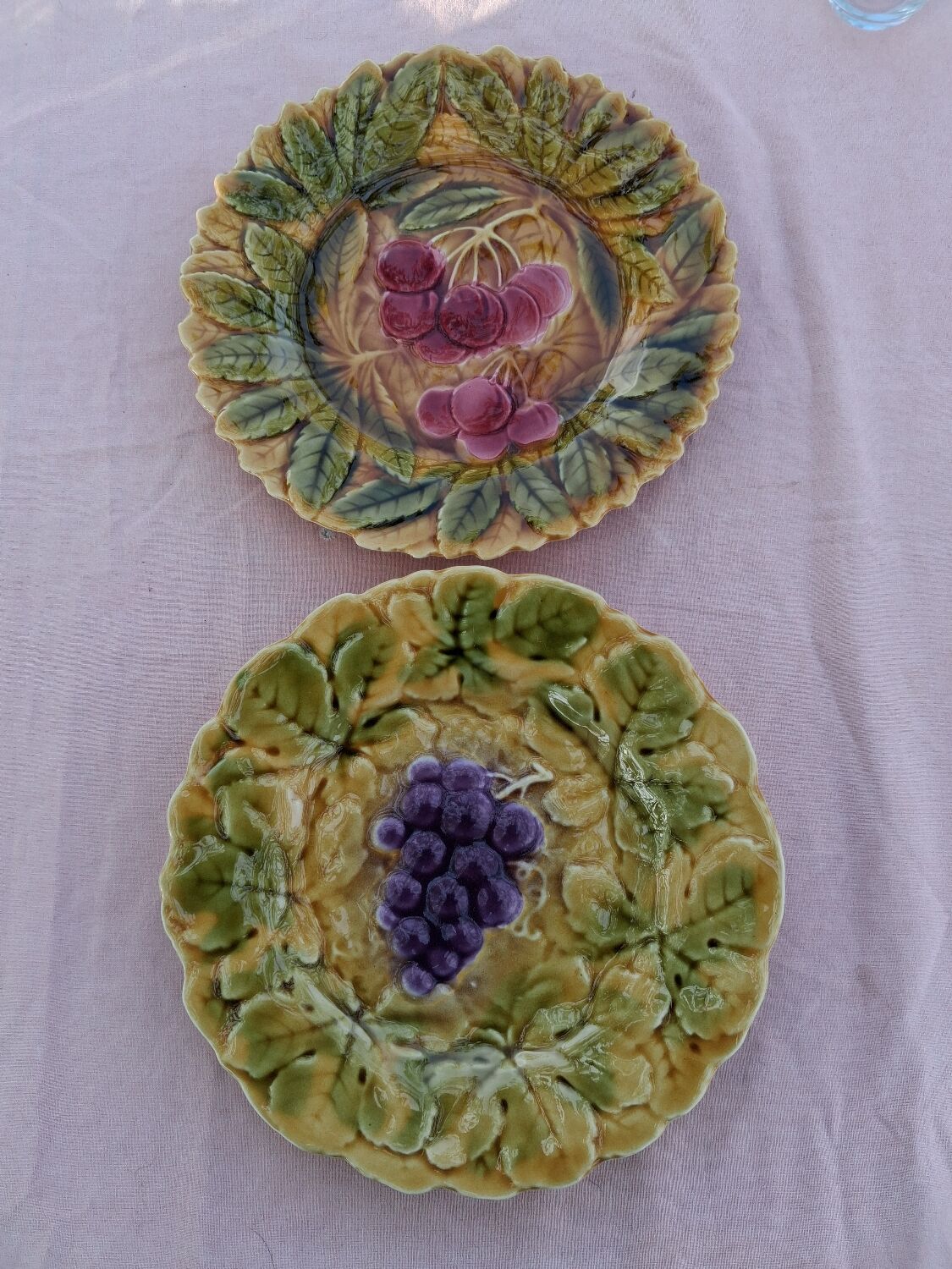 11 dessert plates Barbotine Sarreguemines