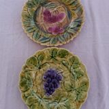 11 dessert plates Barbotine Sarreguemines