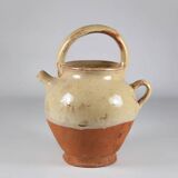 Vintage pottery, half-glazed terracotta water pot, jug, kitchen, decoration, pottery