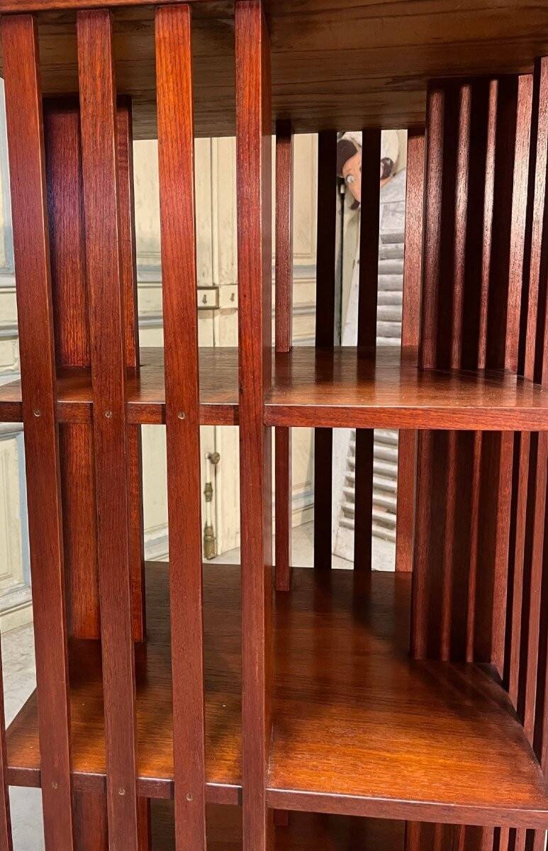 Rotating teak bookshelf from the 60s-70s.