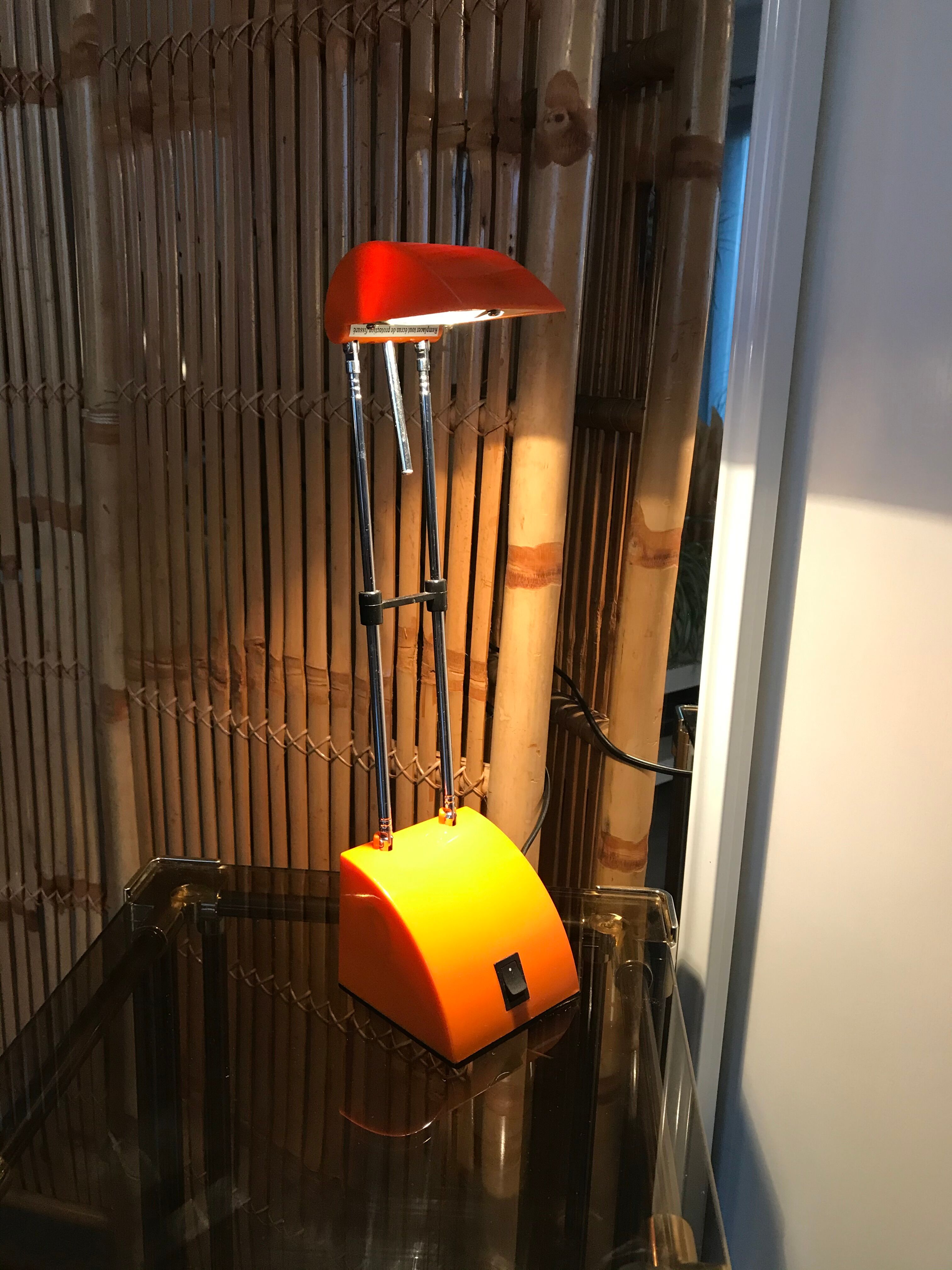Orange telescopic desk lamp