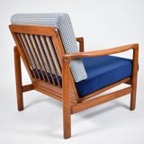 Scandinavian armchair designed by Z.Baczyk, 1960s, fully restored, velvet