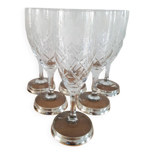 6 flûtes en cristal