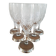 Crystal flutes with a silver rimmed foot