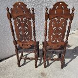 Pair of large chairs to restore in carved wood of the xix th century ref je