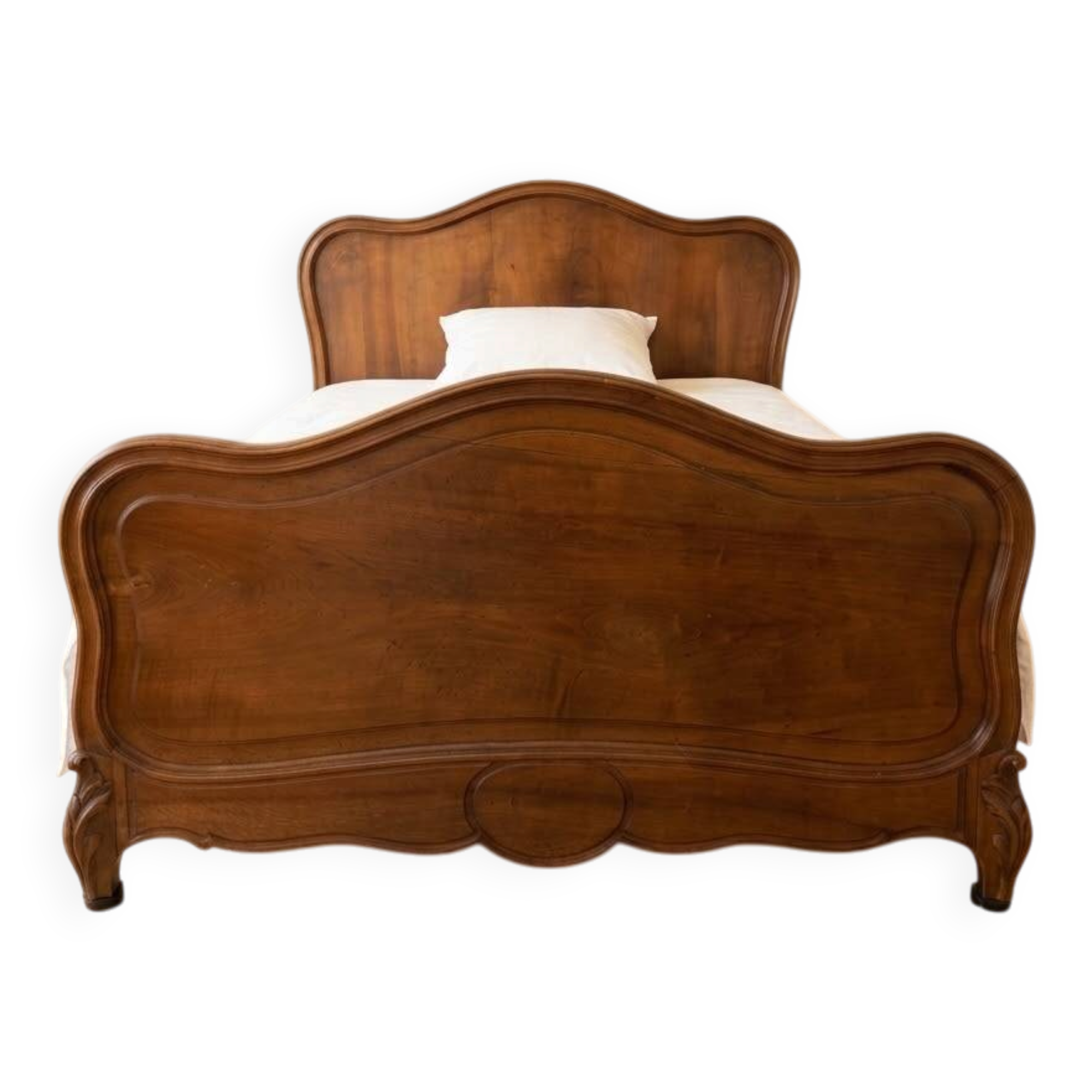Antique Louis XV double bed in solid wood 140x190.