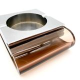 Large plexiglass and chrome ashtray by “Michel Dumas”, 1970s