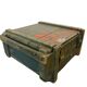 Vintage green wooden industrial box / chest / military crate