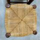 Pair of straw and wood stools, 1960s, neo-rustic style.