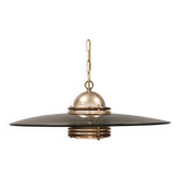 Original Belid T 391 pendant light in gold-coloured metal and smoked glass