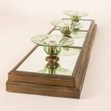 VINTAGE WALL OR CEILING LAMP 1950s BRASS AND GLASS ITALIAN DESIGN