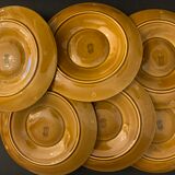 6 plates slurry for artichokes in Gien earthenware, 1960