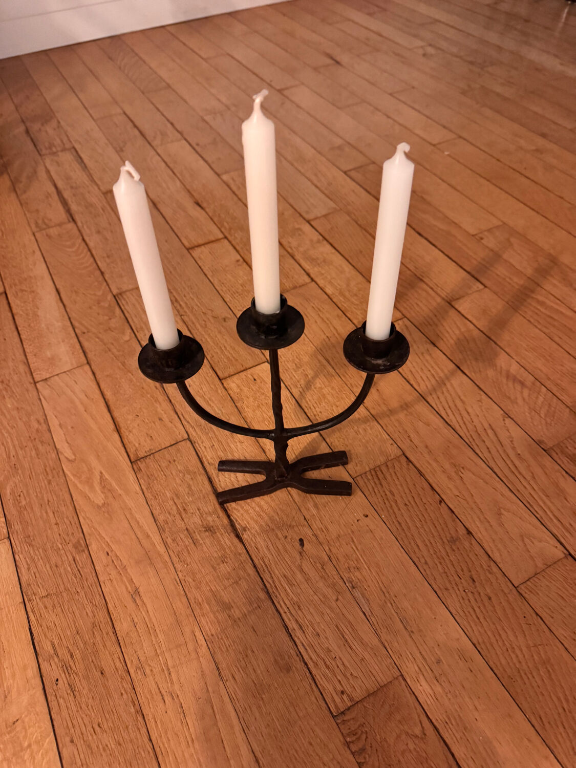 Brutalist pair of candlesticks