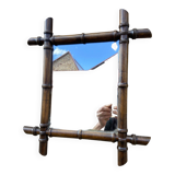 small vintage mirror mirror Faux bamboo French Mirror 1920s