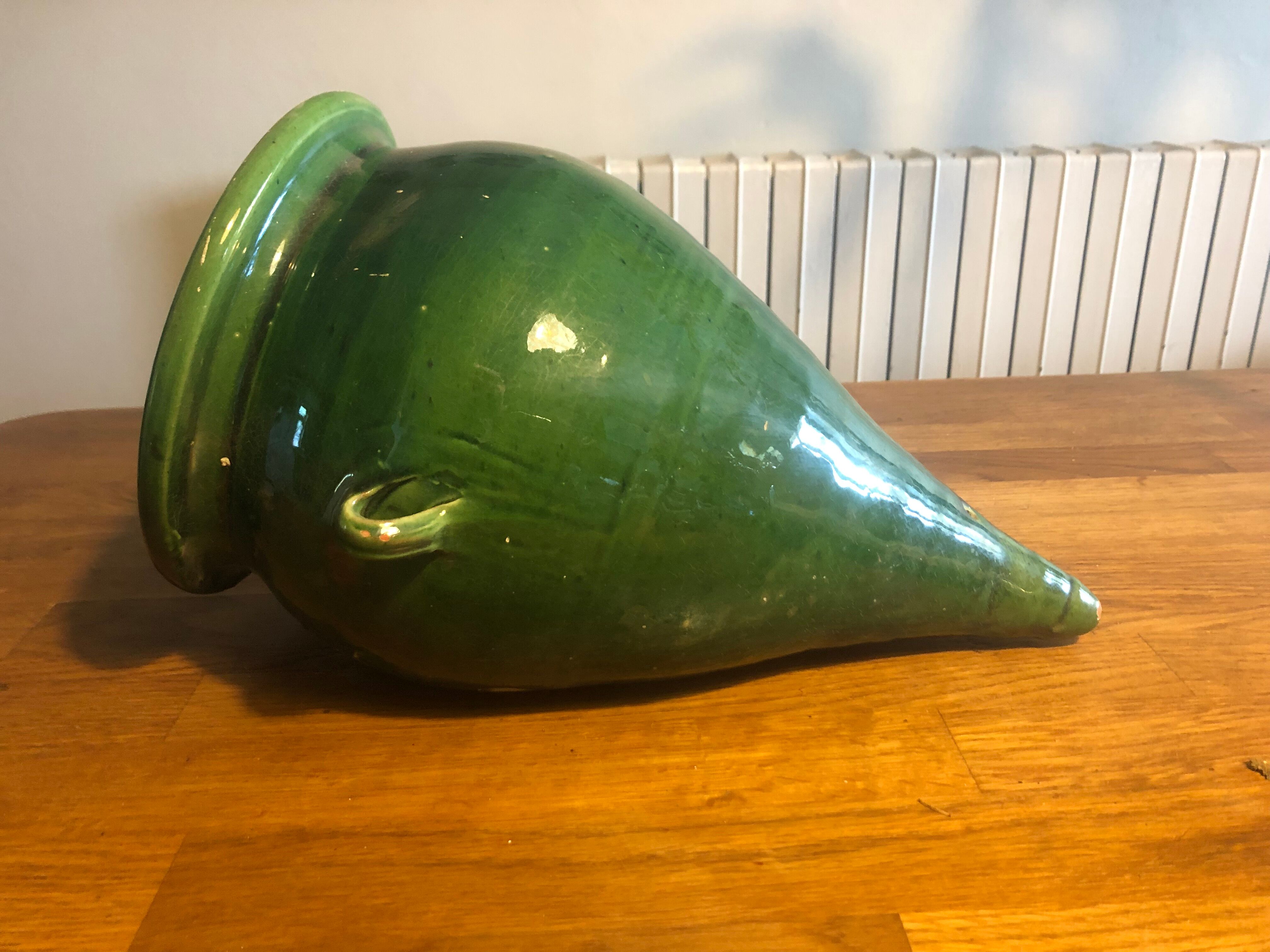 Glazed terracotta wall jar