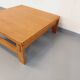 Vintage square coffee table in solid oak wood from the 60s 70s