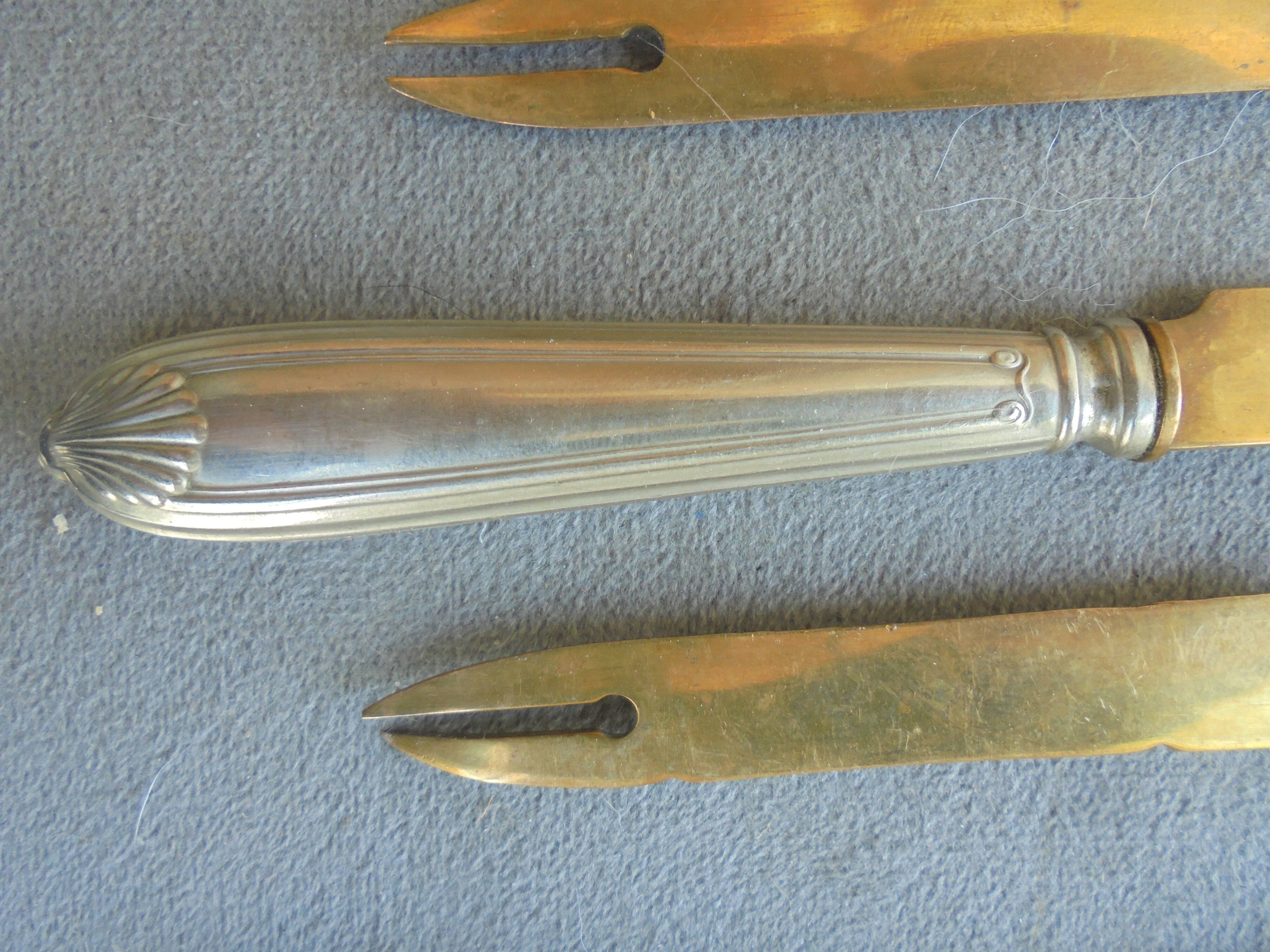 12 Antique Silver-Plated Melon Knives