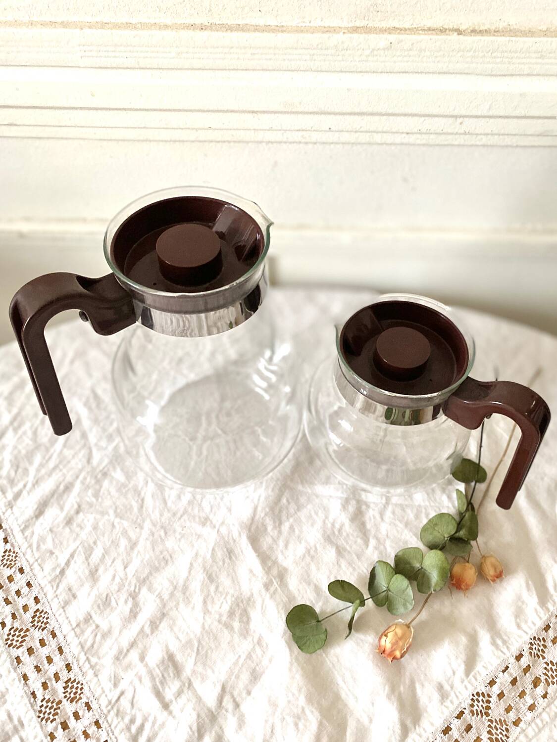 Vintage Pyrex glass teapot coffee pot carafes