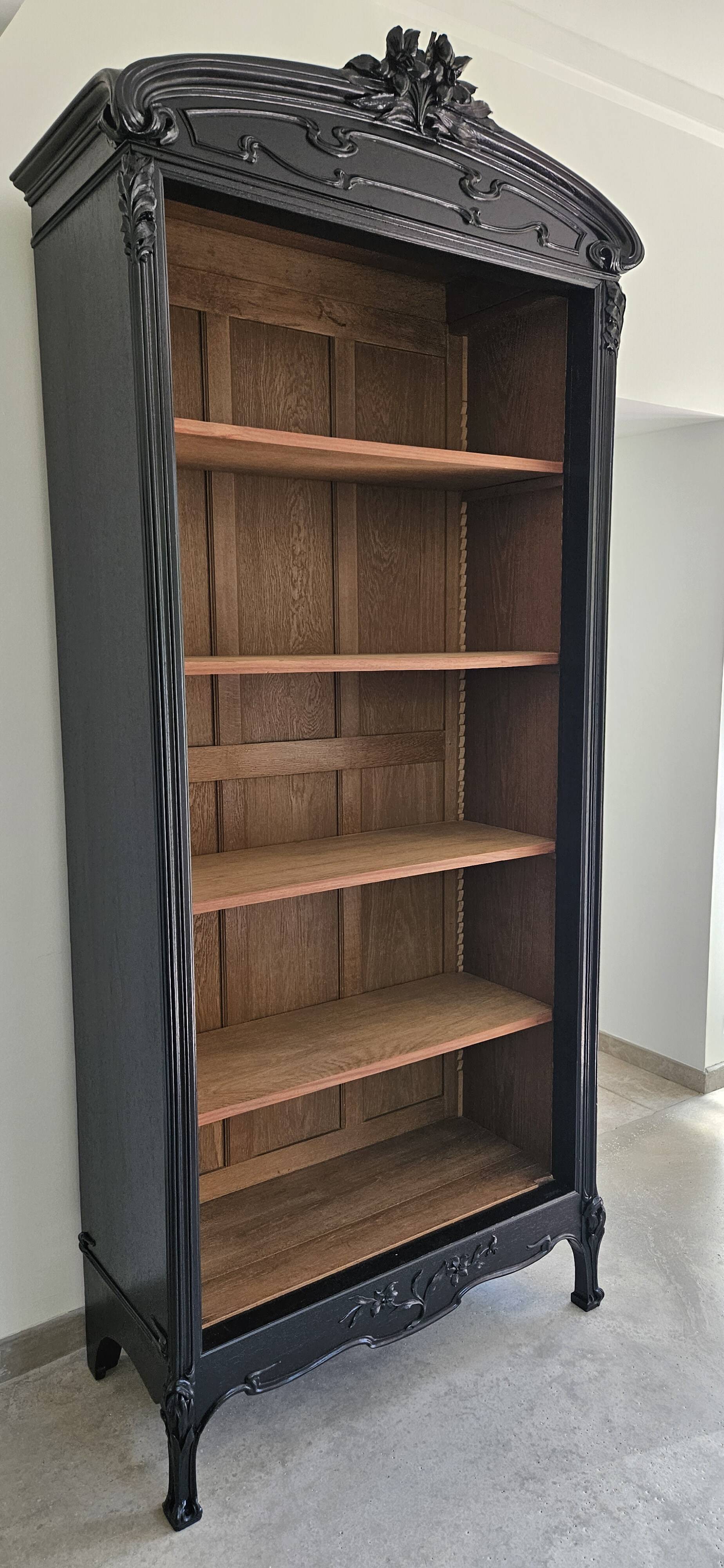 Library shelf cabinet of curiosities Art Nouveau black