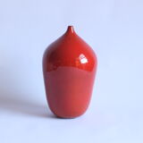 Red glazed ceramic vase by Paco, Belgium 1960s