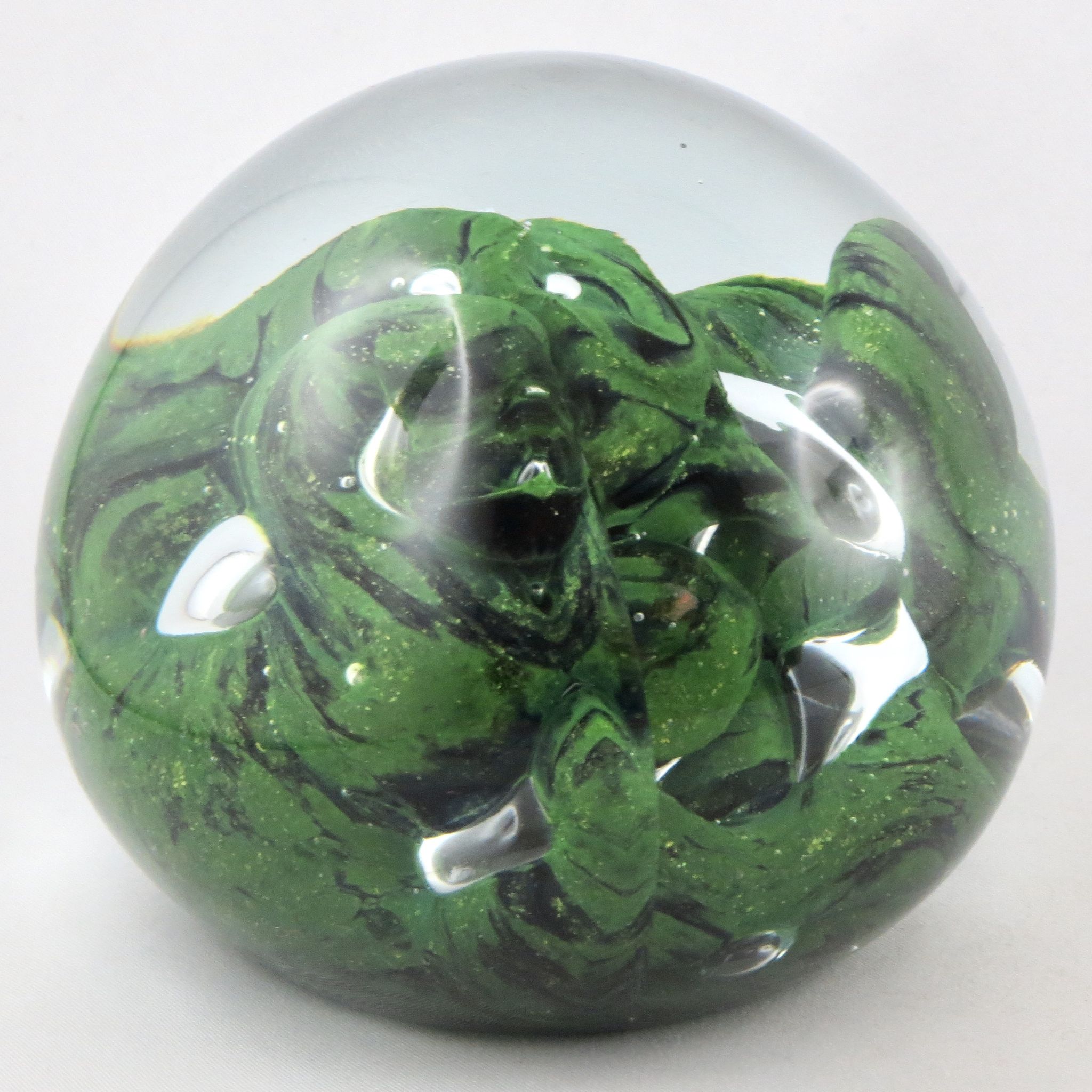Sulfide paperweight robert pierini glass biot glass paperweight/novaro/green.
