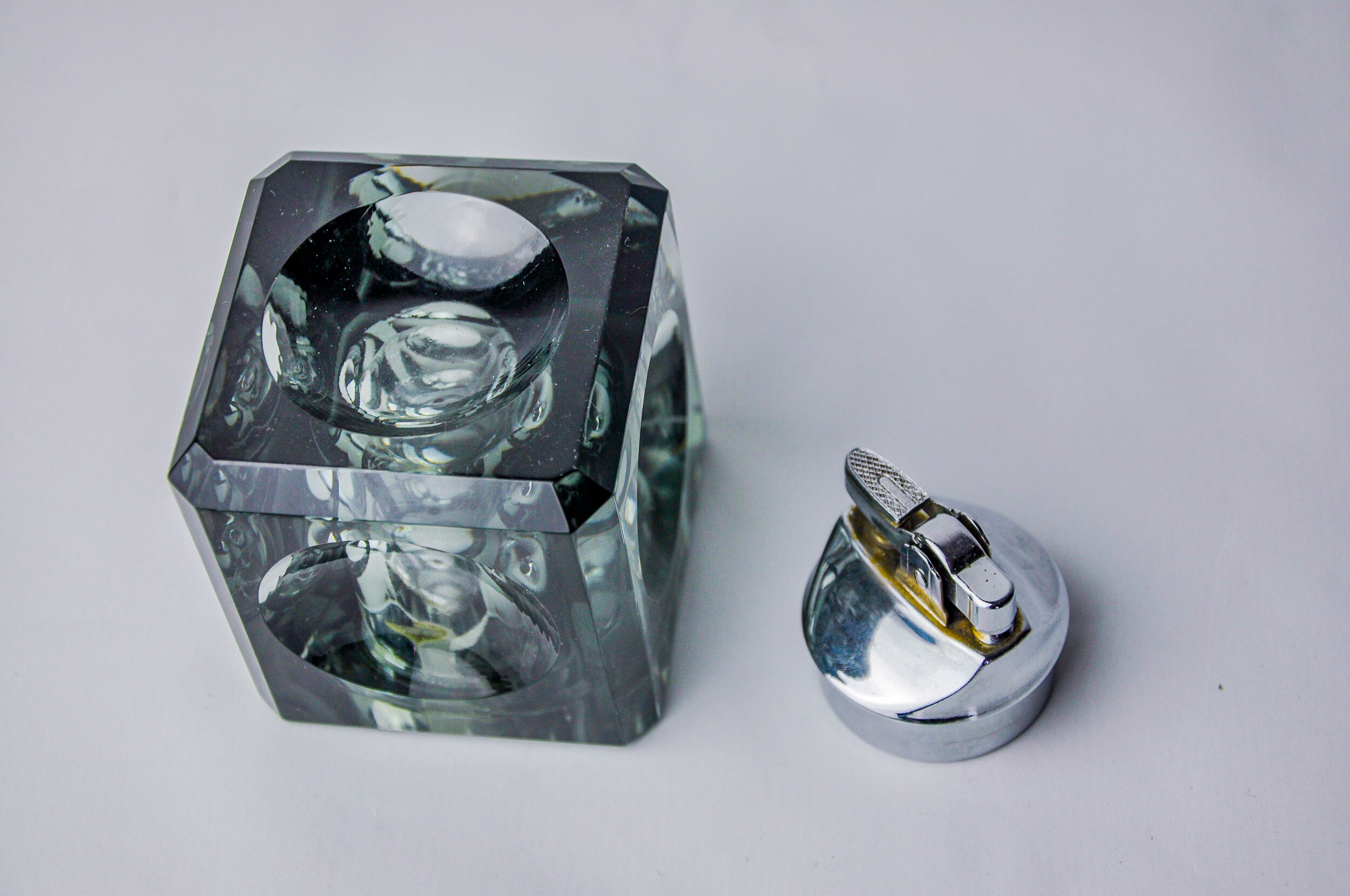 Black ice lighter by Antonio Imperatore, murano glass, Italy, 1970