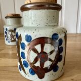 Set of two Japanese grand feu stoneware pots