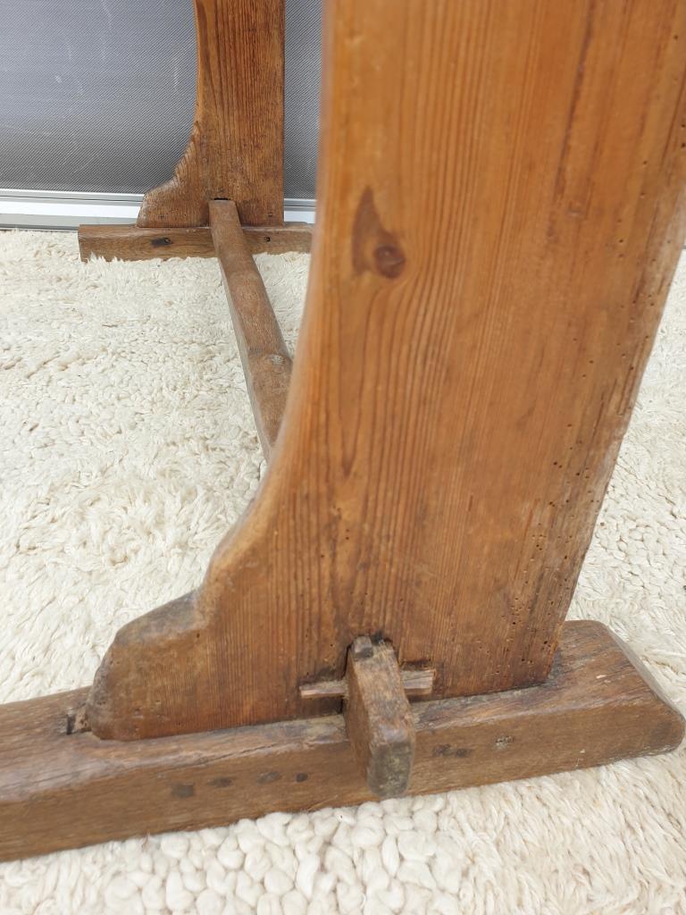 Double school wood desk from 1880 for decoration