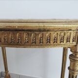 Console wood and gilded stuck with marble top