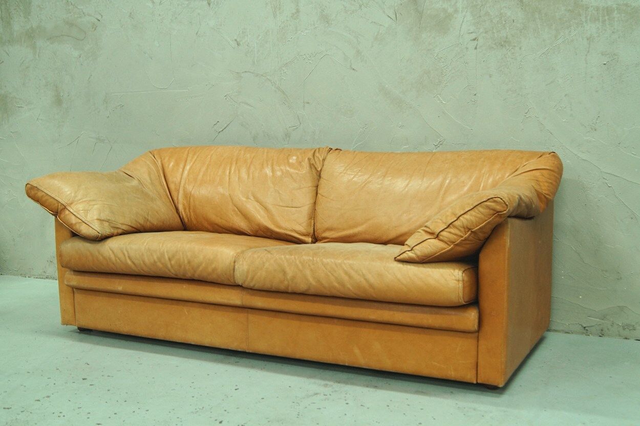Swedish aniline leather sofa from IRE AB Skillingaryd Mobel, 1970s