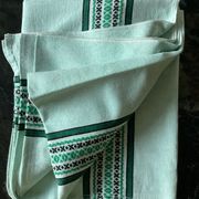 Cotton &  linen tablecloth vintage light green color