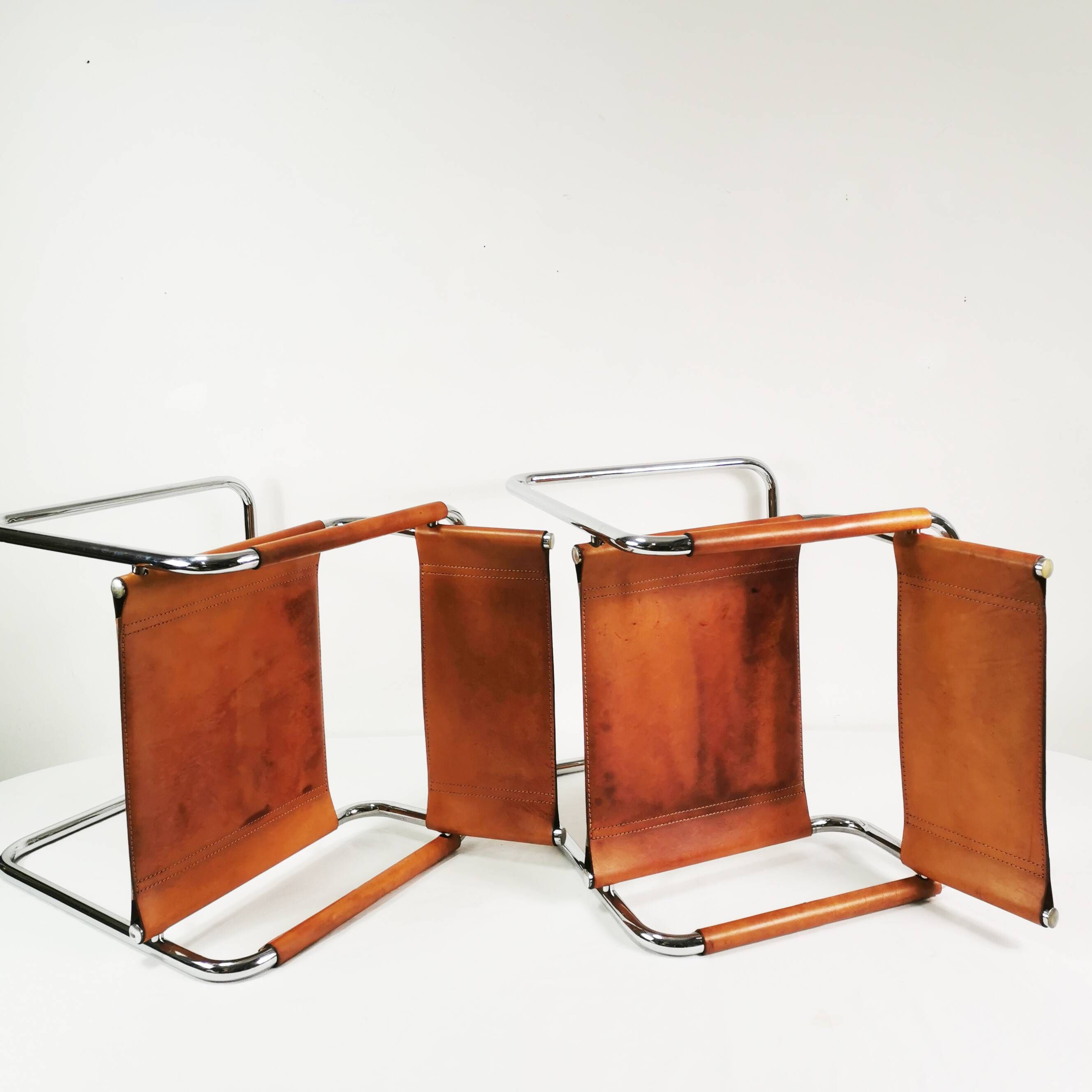 Pair of Bauhaus S34 chairs, designed by Mart Stam, Bulthaup, Germany, 1980s