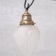 Pair of opaque glass and brass french opaline pendants
