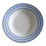 Old deep plate with baby blue border