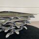 Table basse tubulaire, verre et acier, Italie 1970