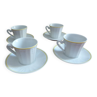 Set of 4 cups and 4 saucers Yugoslavia
