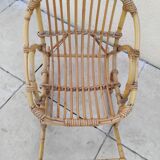 Vintage children's rattan rocking chair